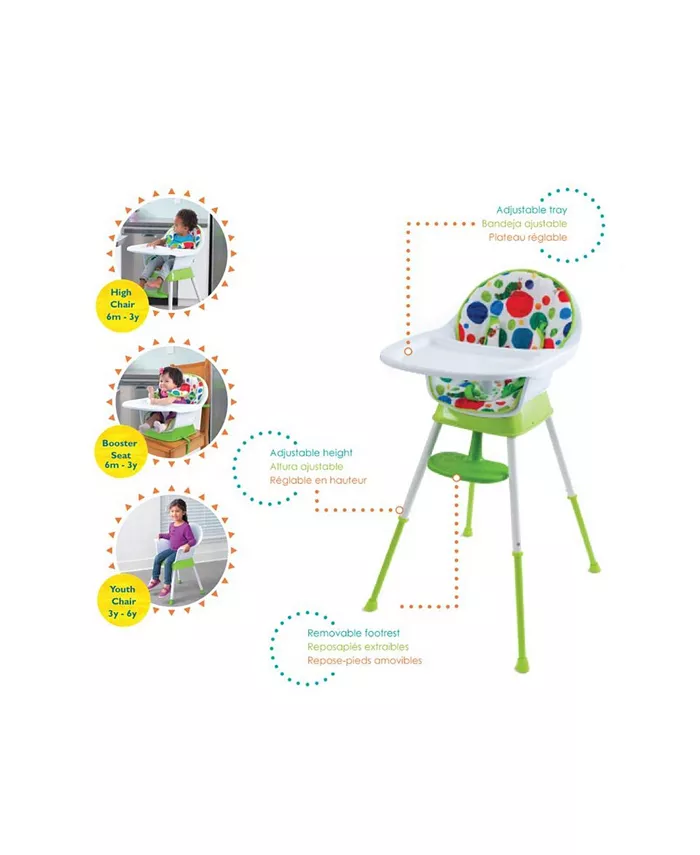 Creative Baby The Very Hungry Caterpillar 3-in-1 Convertible High Chair, Playful Dots - By Creative Baby