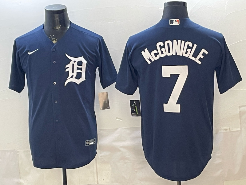 Men's Detroit Tigers Kevin McGonigle #7 Navy Limited Player Jersey