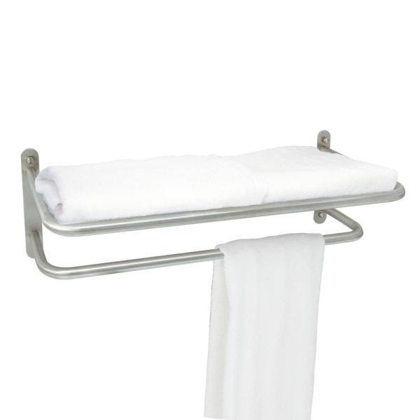 Modona Hotel Grade 24 in. Wall Mounted Towel Rack in Satin Nickel