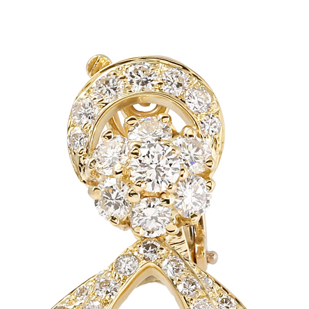 Van Cleef & Arpels Snowflake Earrings 18K Yellow Gold Diamond VCARO3RS00