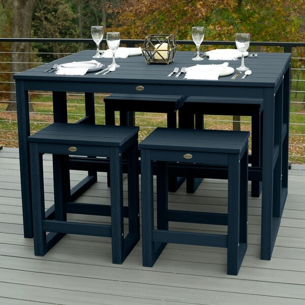 HIGHWOOD Monroe Modern Counter Height Balcony Stool/Table 6Piece Set