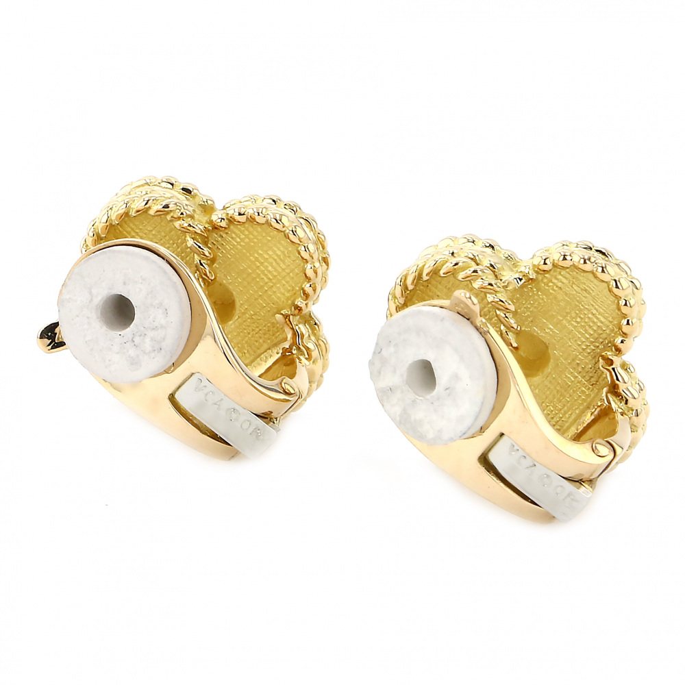Van Cleef & Arpels Vintage Alhambra Earrings 18K Yellow Gold