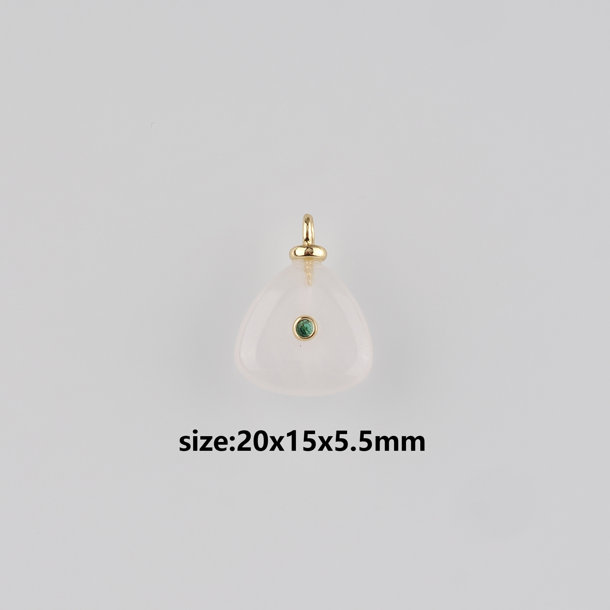 18K Gold Filled Triangle Pendant,Natural Stone Triangle Charm Earrings Necklace for DIY Jewelry Making Supply
