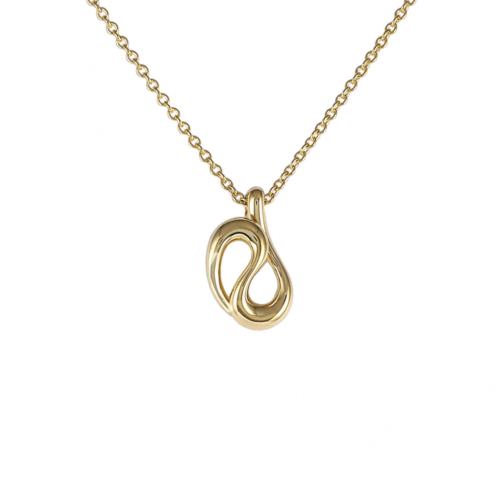 Tiffany & Co. Elsa Peretti Open Wave Necklace 18K Yellow Gold