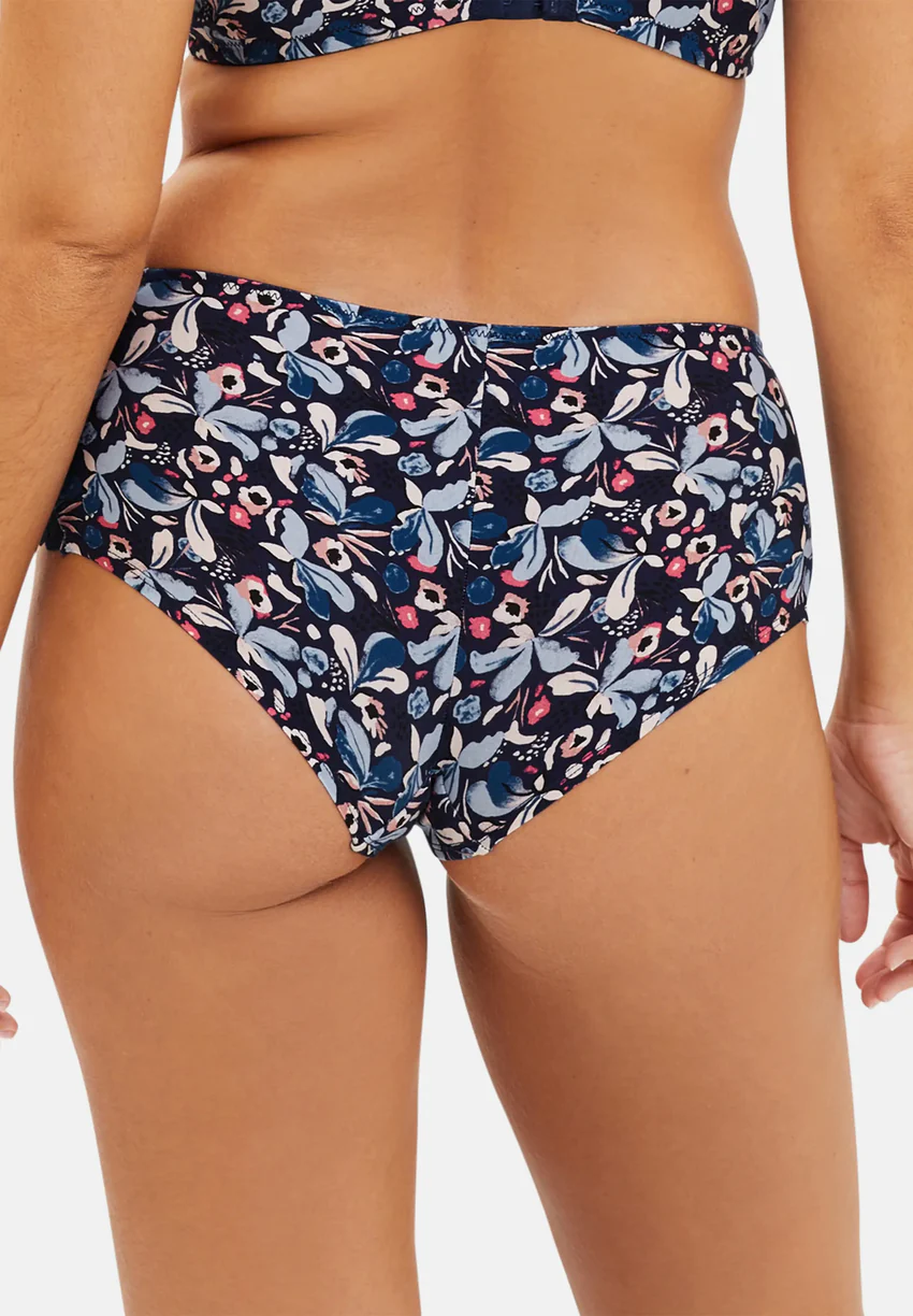 Shorty Flora Imprimé Floral Bleu & Rose Pale