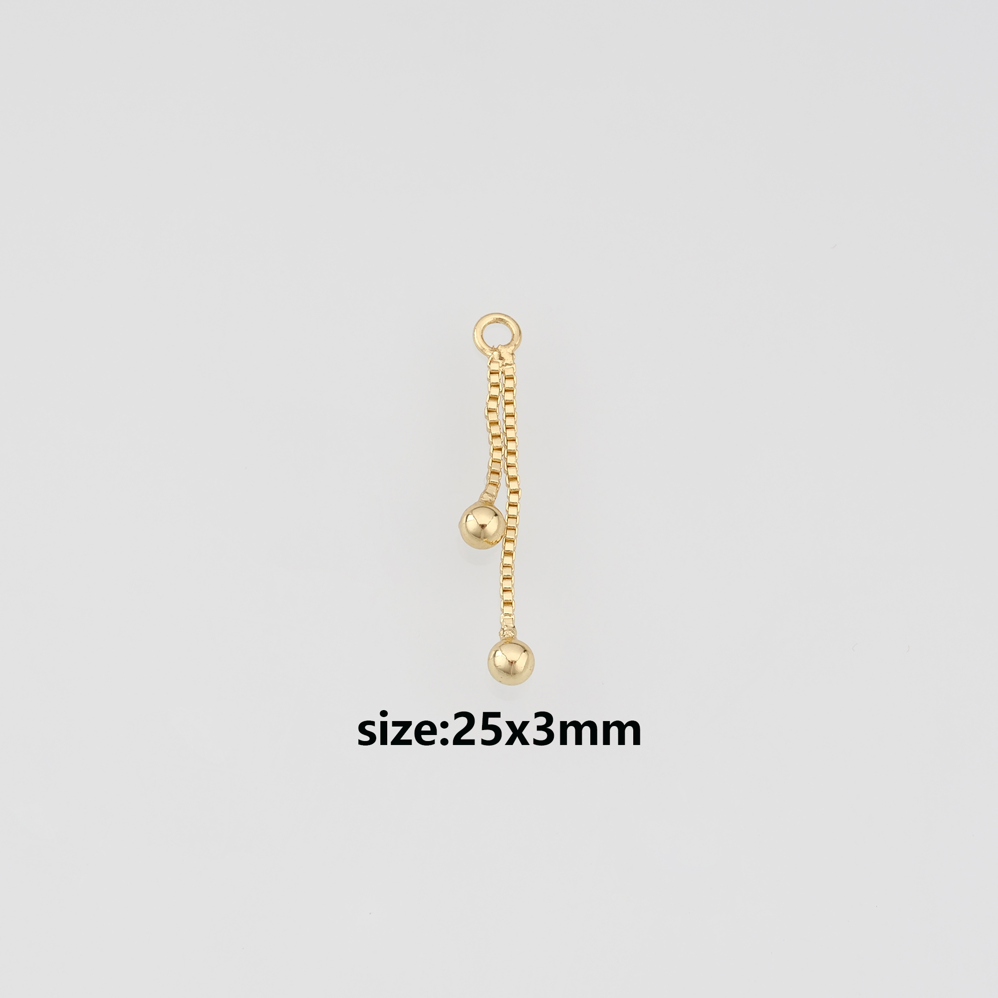 18K Gold Filled Round Ball Pendant,Dainty Tassel Ball Earrings Necklace for DIY Jewelry Making Supply