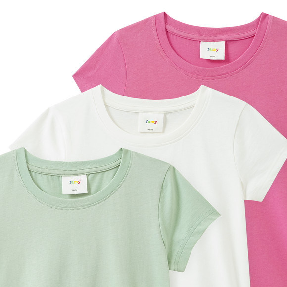 Famy 3 Mädchen T-Shirts im Basic-Look