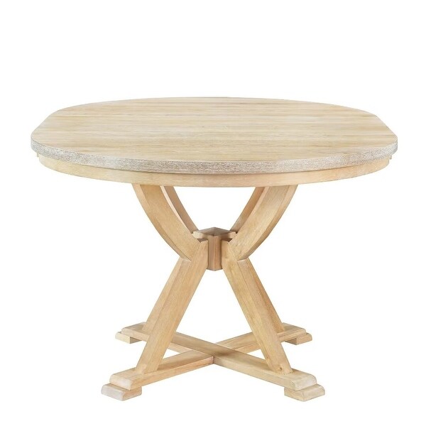 5Piece Extendable Round Dining Table Set with 15.7
