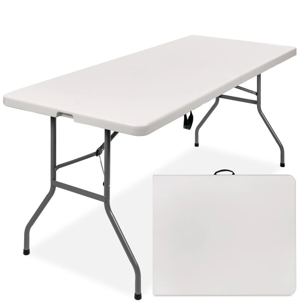 Portable Folding Plastic Dining Table w/ Handle,Lock