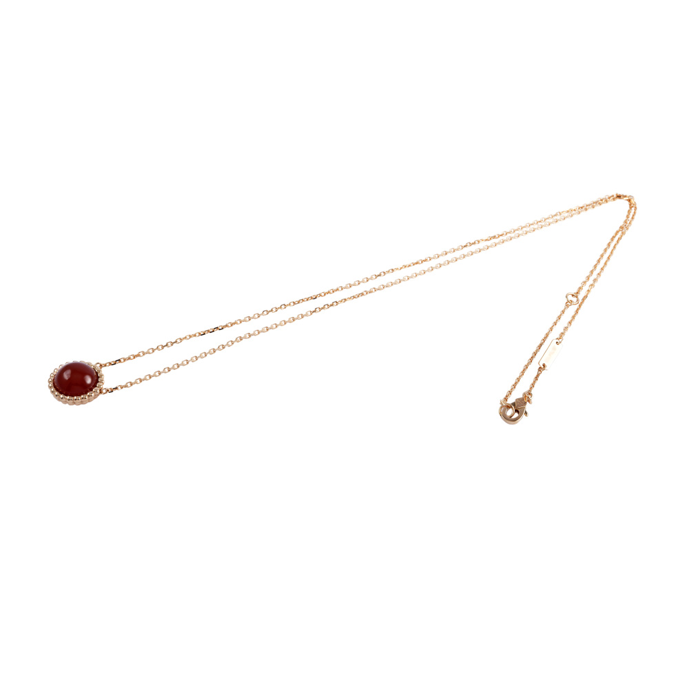 Van Cleef & Arpels Perlet Kruul Necklace 18K Rose Gold Carnelian VCARP4DO00