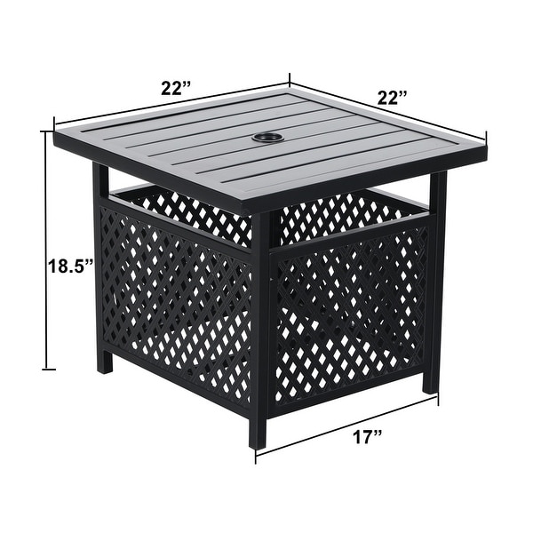 MAISON ARTS 3piece Patio Bistro Set,2 Rattan Swivel Chairs with Cushion and 1 Metal Table with Umbrella Hole