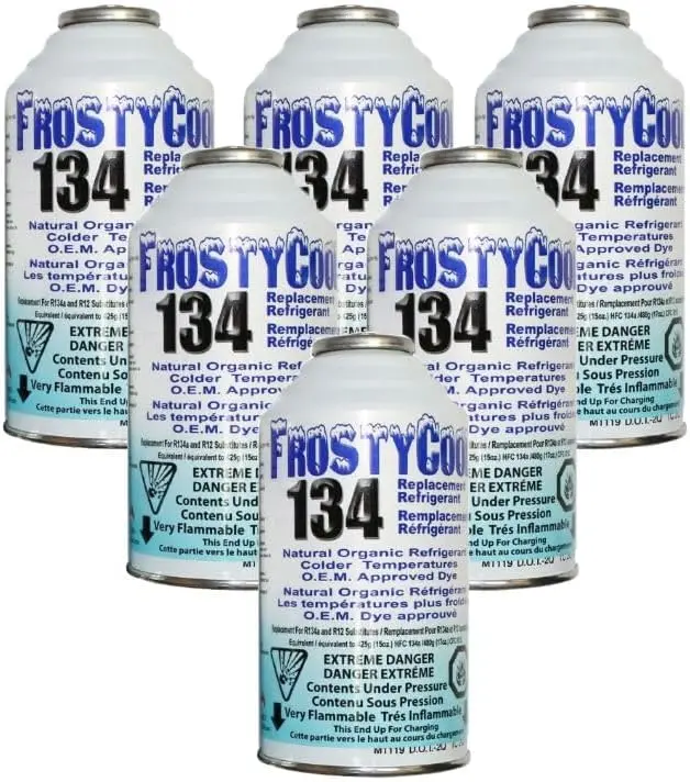 R134a AC Refrigerant Replacement – 6 oz Can (Pack of 12), Compatible with R12 & R134 Systems