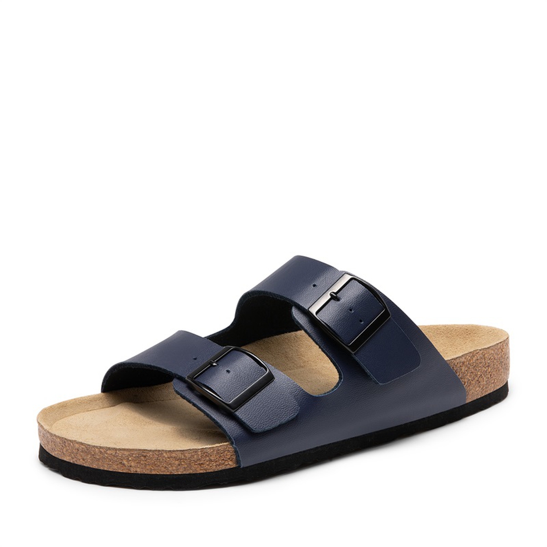 Men's Cork Double Strap Slide Sandals