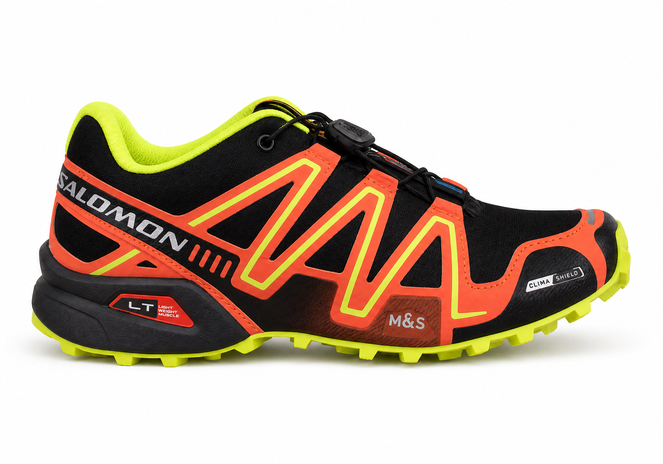 Salomon Speed Cross 4 BlackOrangeNeon Yellow Sneakers 412777