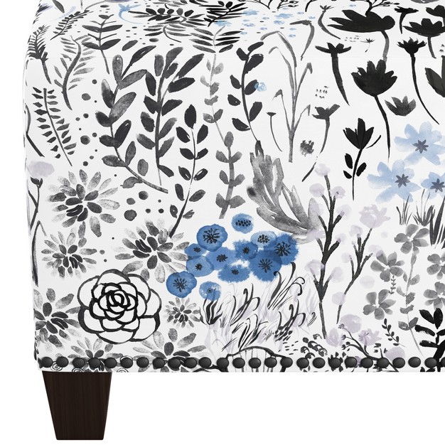 Skyline Furniture Square Nail Button Ottoman Patterned