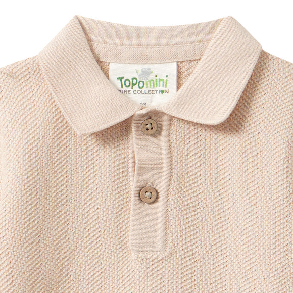 Topomini Pure Collection Newborn Poloshirt mit Strickstruktur