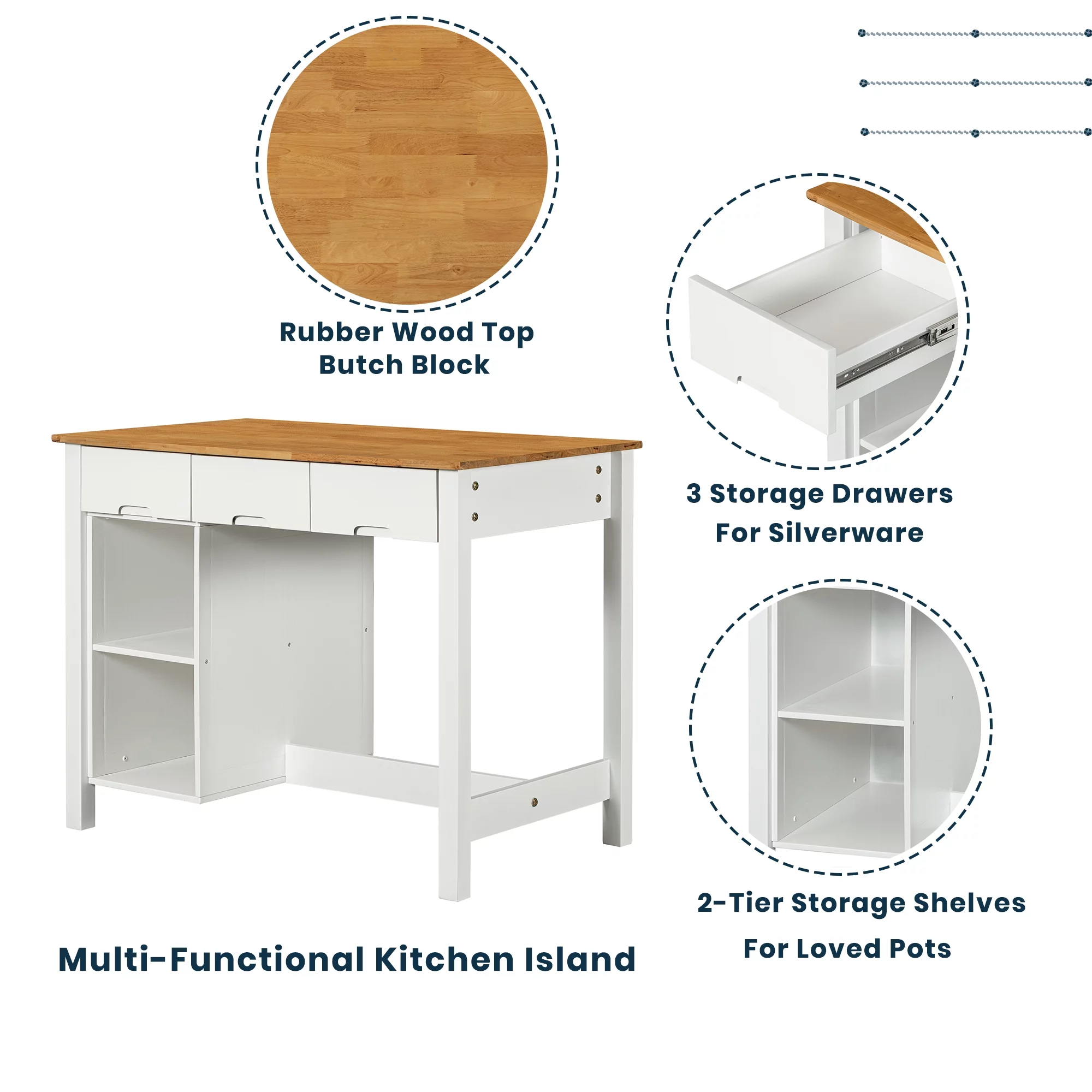 TOPMAX Farmhouse 3-piece 45