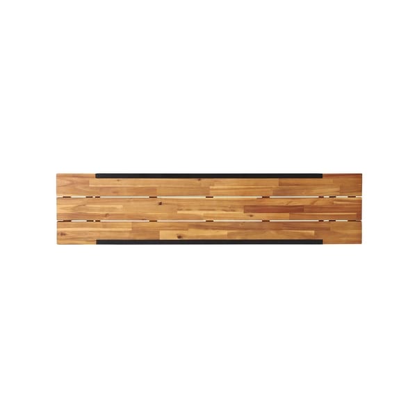 Patio Durable Wood Bench With Iron Frame