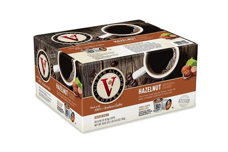 Victor Allen’s Hazelnut Blend Medium Roast K-Cup Pods – 80-Count Flavored Arabica for Keurig