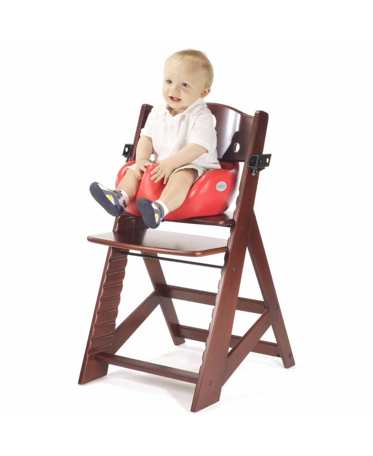Keekaroo Height Right High Chair with Infant Insert and Tray - Espresso/Aqua
