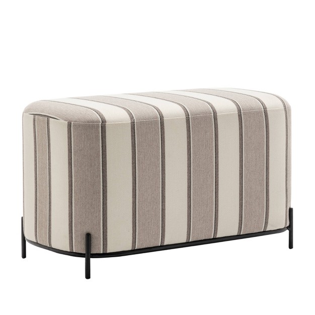 Modern Decorative Bench With Metal Base Wovenbyrd