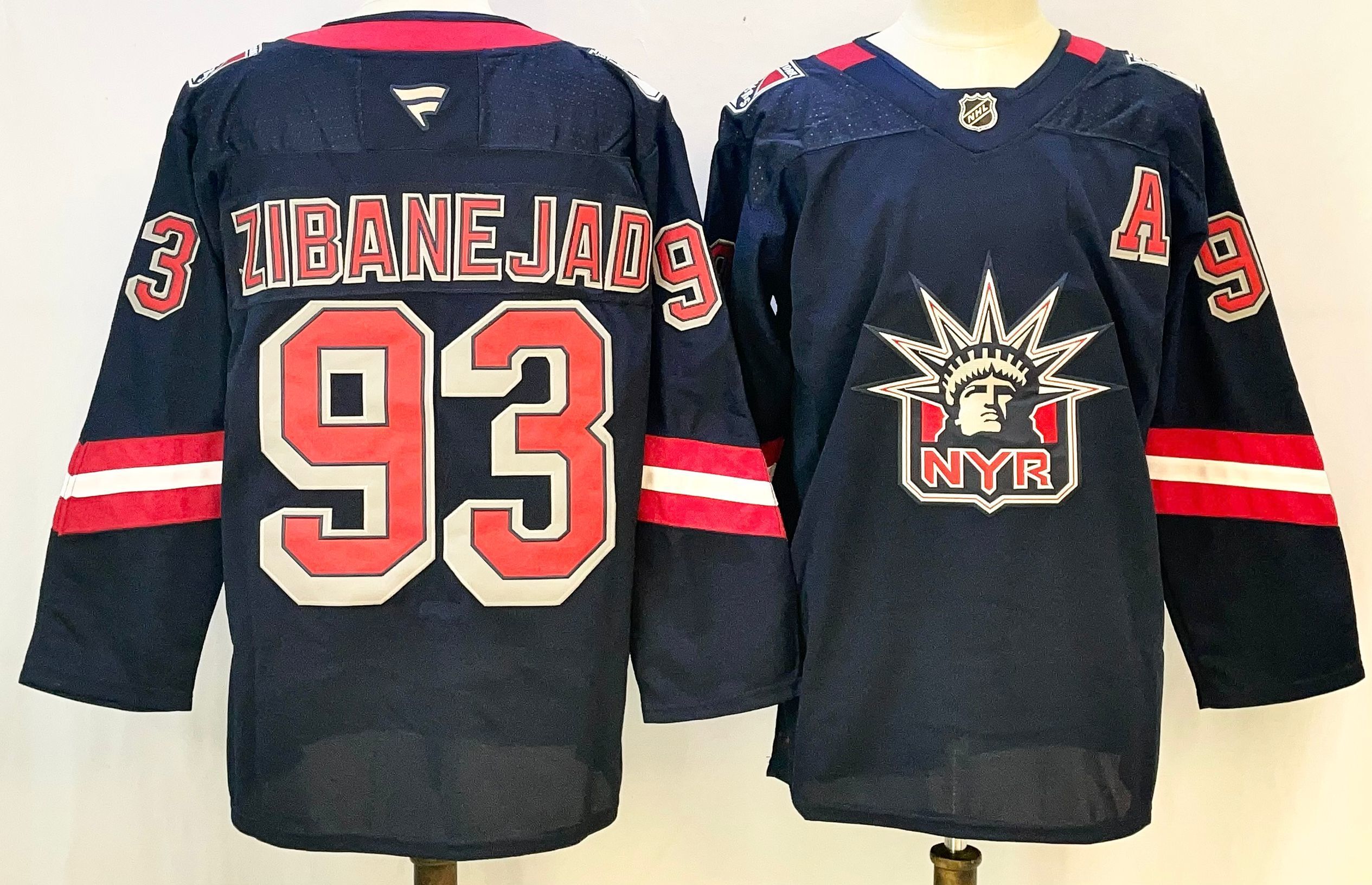 Men's New York Rangers Mika Zibanejad #93 Fanatics Navy Breakaway Player Jersey