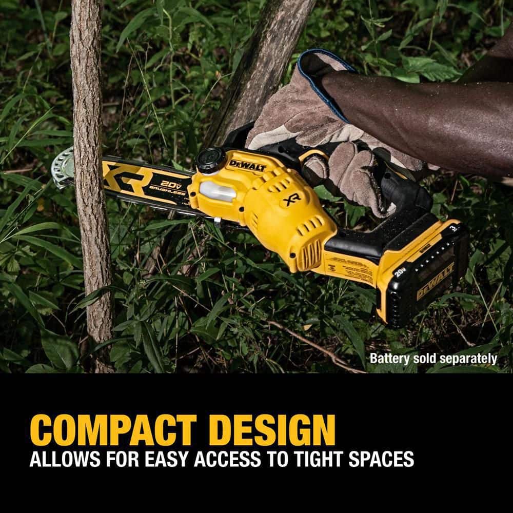 DEWALT 8 in. 20-Volt Pruning Electric Battery Chainsaw DCCS623B