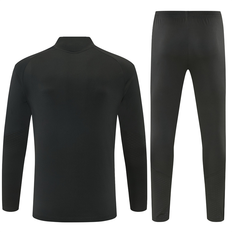 Adult / Kids 2627 LVP Half Zipper Training Suit (All Black)