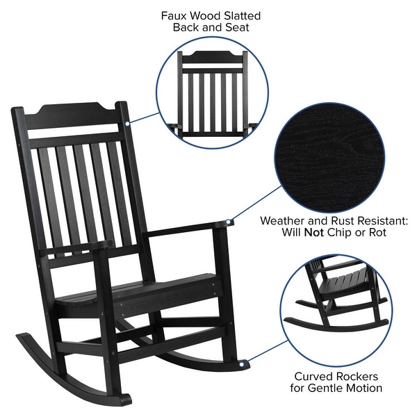 2 Pack AllWeather Faux Wood Rocking Chair