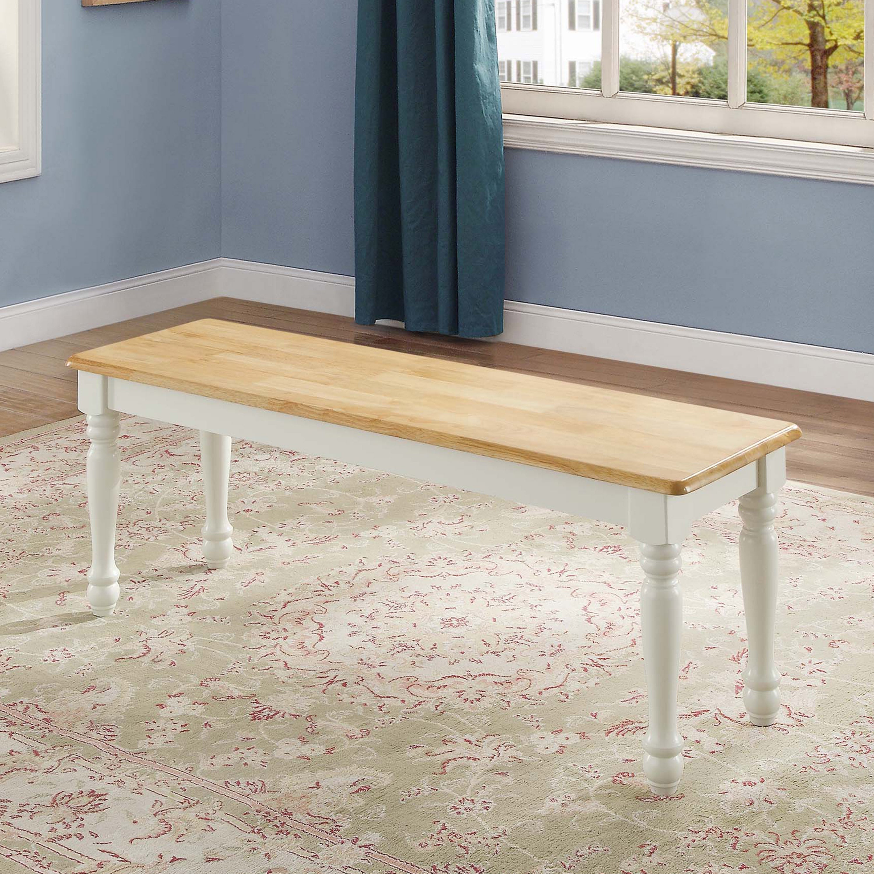 Better Homes and Gardens Autumn Lane Farmhouse Solid Wood Dining Bench and Natural Finish