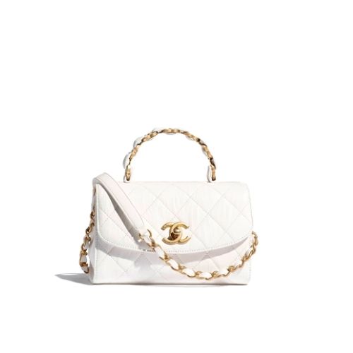 Chanel Mini Flap Handle White 19Cm/7.6in