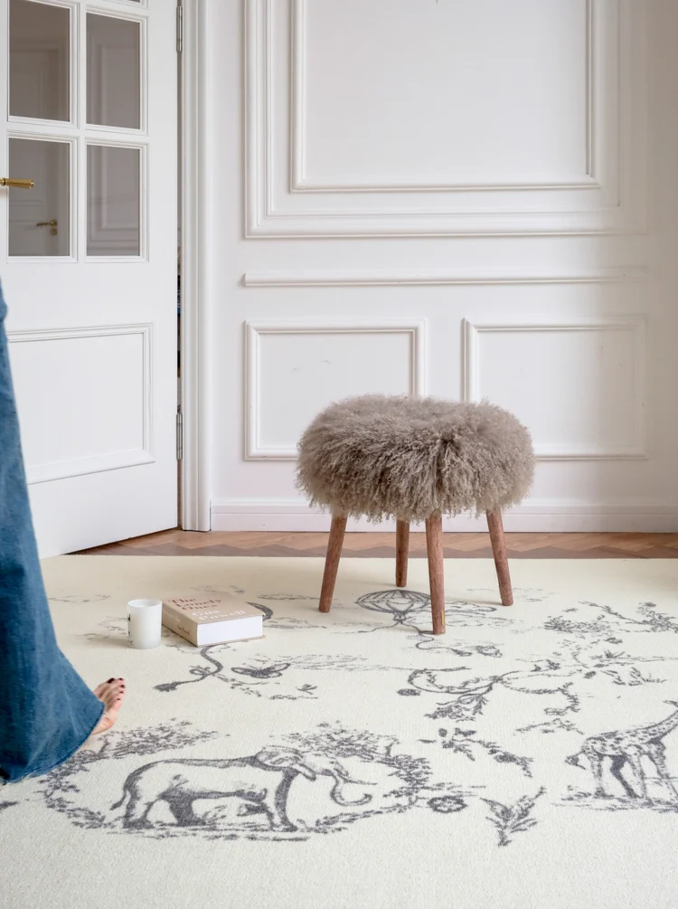 CP059 - Di@r Maison Ruyi Ink New Zealand Wool Carpet Living Room Sofa Bedroom Cream Carpet