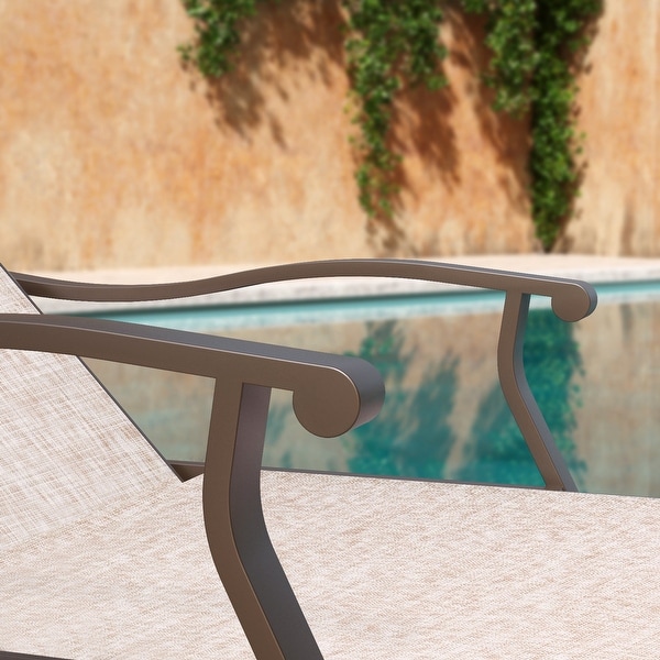Pellebant 2PCS Patio Aluminum Adjustable Chaise Lounge Chair