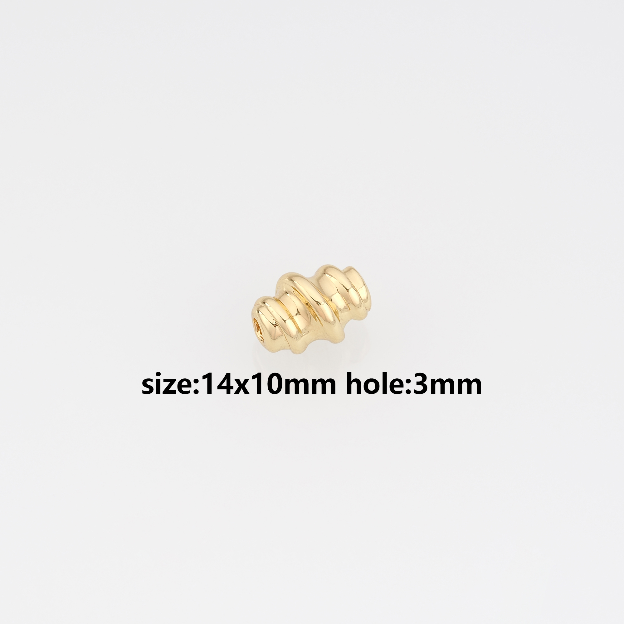 18K Gold Filled Tube Spacer Beads,Spiral Tube Beads for Bracelet Jewelry Necklace Making Supply