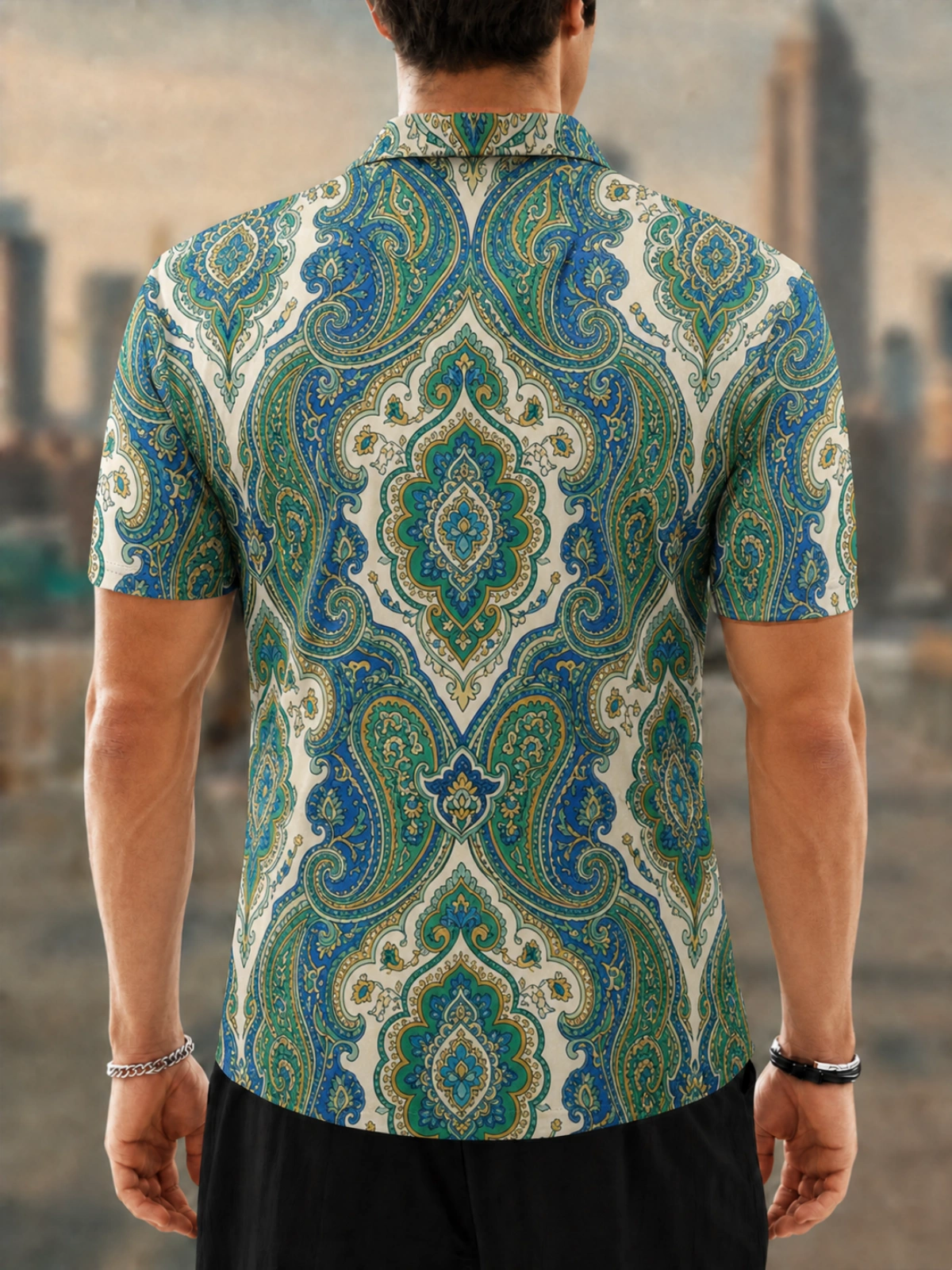 Moisture Wicking Golf Polo 3D Vintage Paisley Floral Button Short Sleeve Golf Polo Shirt