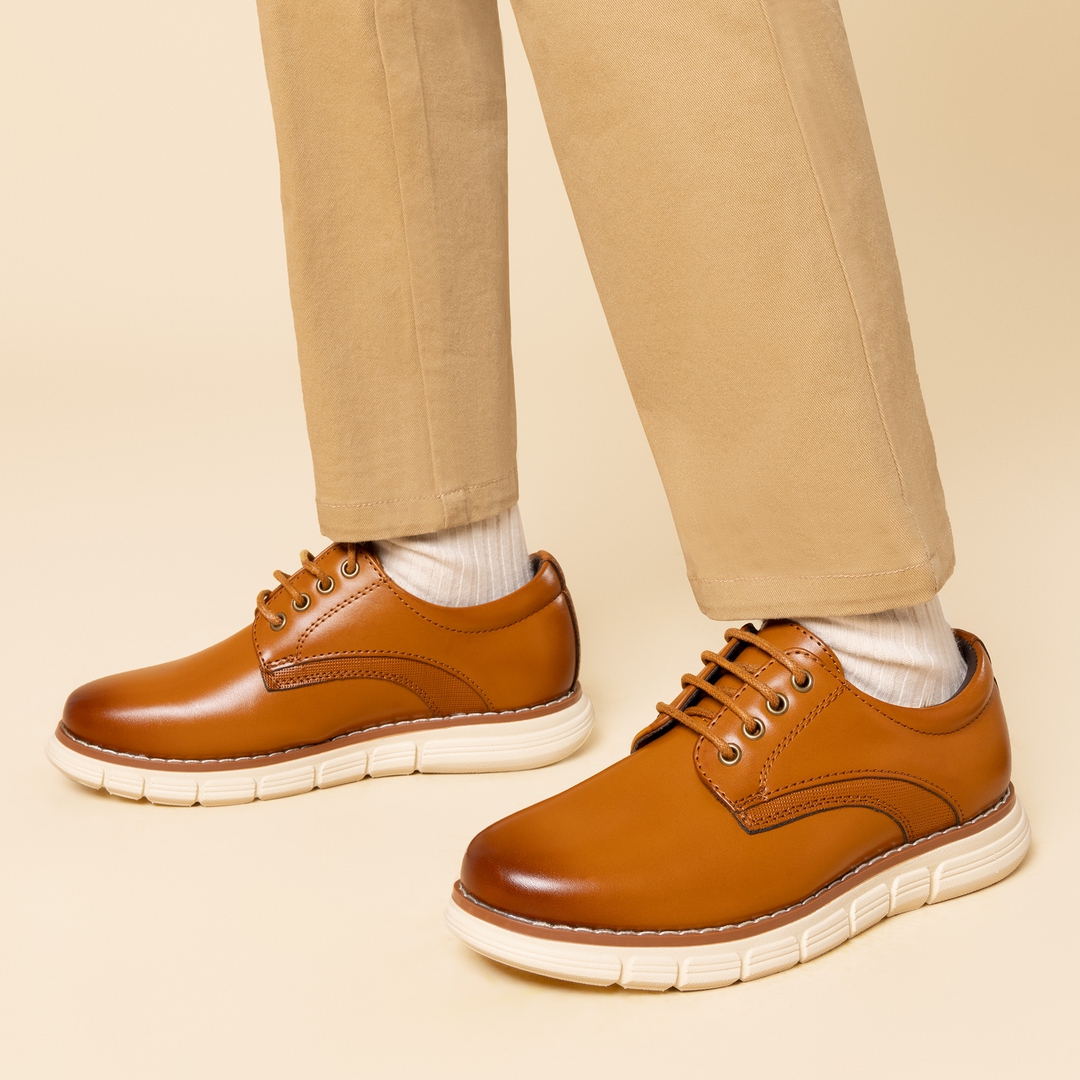 [CrossFlex CrestKids] Boys' Non-Slip Oxford Dress Sneakers
