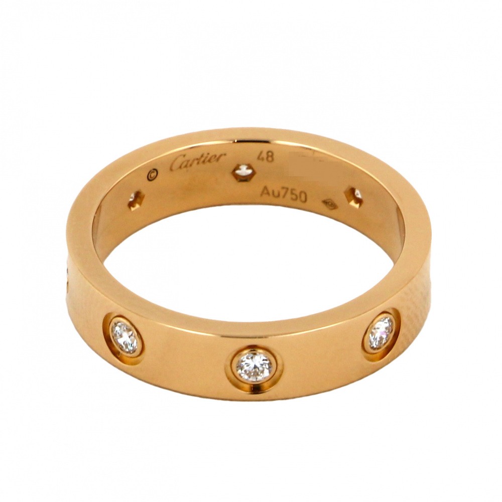 Cartier Love Wedding 8P Diamond Ring 18K Rose Gold