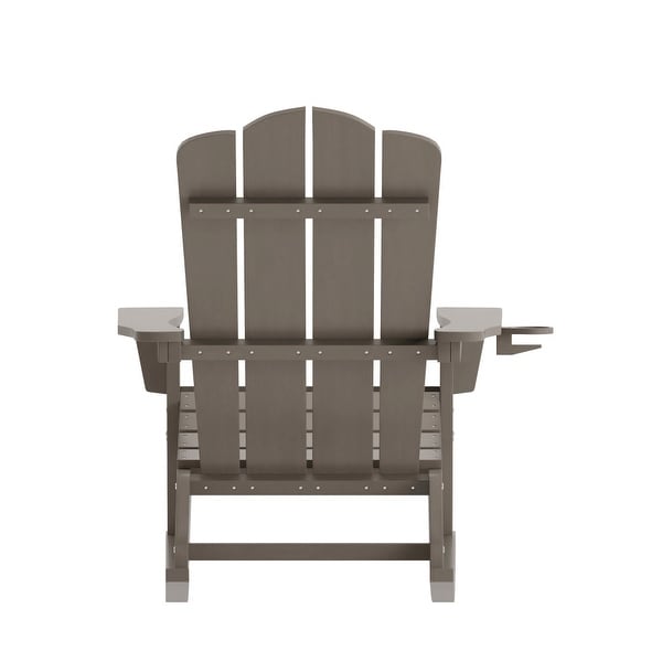 Commercial AllWeather Rocking Adirondack Chair with Swiveling Cupholder