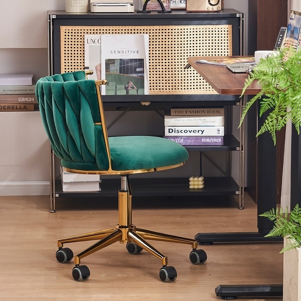 Office Desk Chair,Upholstered Home Office Desk Chairs with Adjustable Swivel Wheels