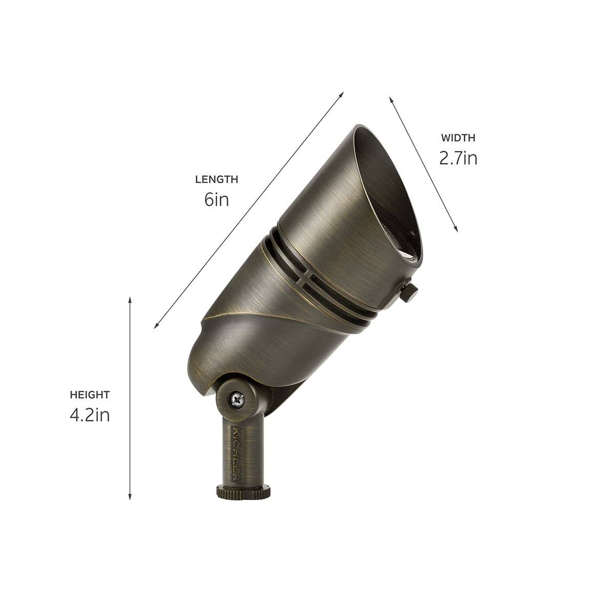 Kichler 16162CBR27 VLO 2700K 60 Degree LED High Lumen Accent Wide Floodlight