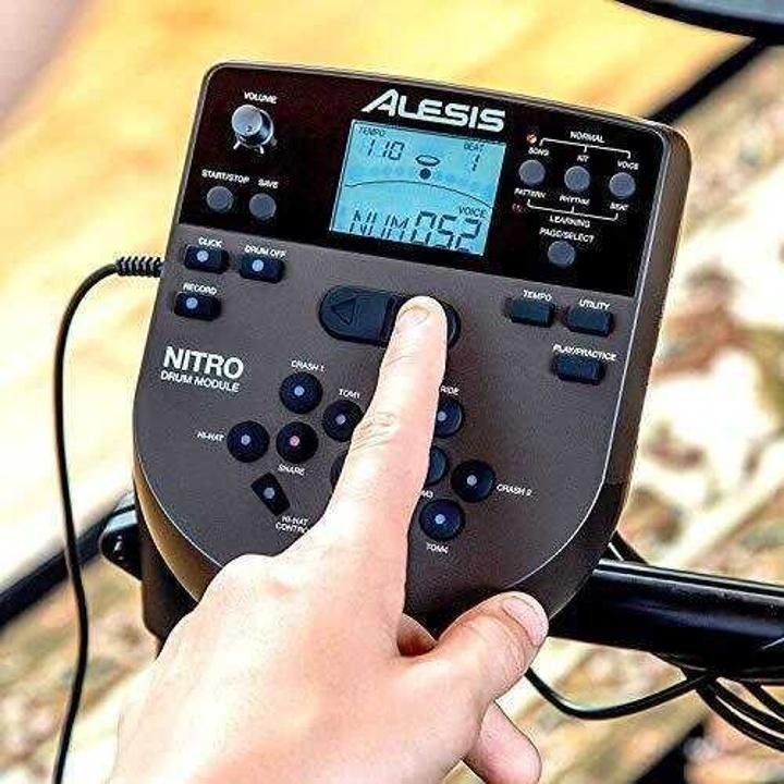 alesis-drums-nitro-mesh-kit-Eight Piece All Mesh Electronic Drum Kit With Super Solid Aluminum Rack, 385 Sounds, 60 Play Along Tracks, Connection Cables, Drum Sticks & Drum Key Included