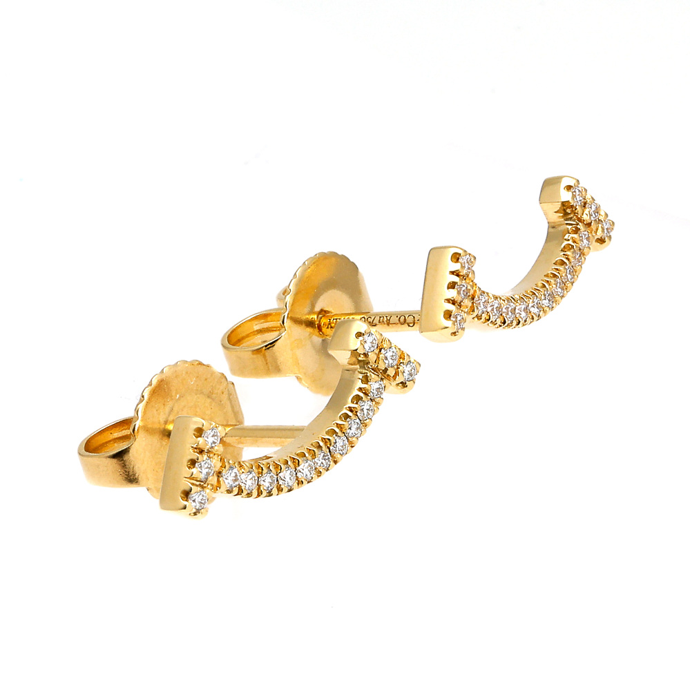 Tiffany & Co. Tiffany T Smile Earrings 18K Yellow Gold Diamond 60150725