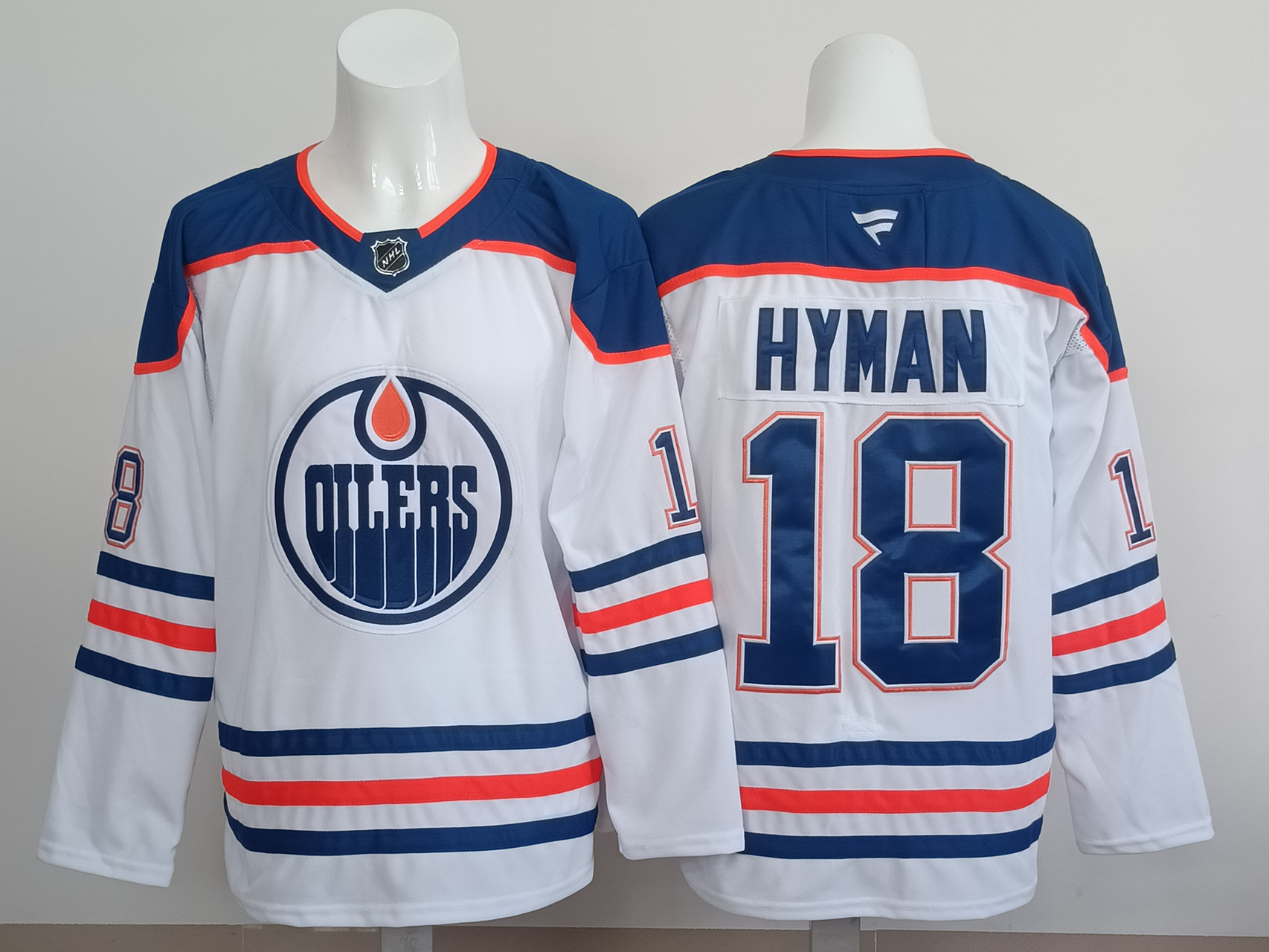 Men's Edmonton Oilers Zach Hyman #18 Fanatics White Premium Player Jersey