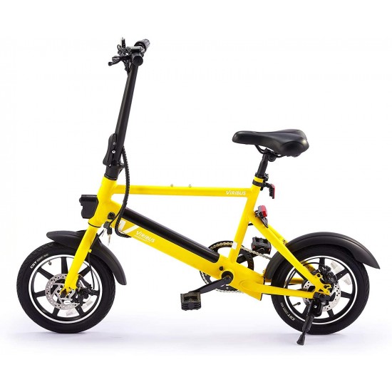 14″ Electric Bike with Folding Pedals and Handlebar | Cruiser Road Bicycle with 250W Brushless Motor & Adjustable Seat | 6Ah eBike with Aluminum Frame | Adult Road Bike for Men & Women
