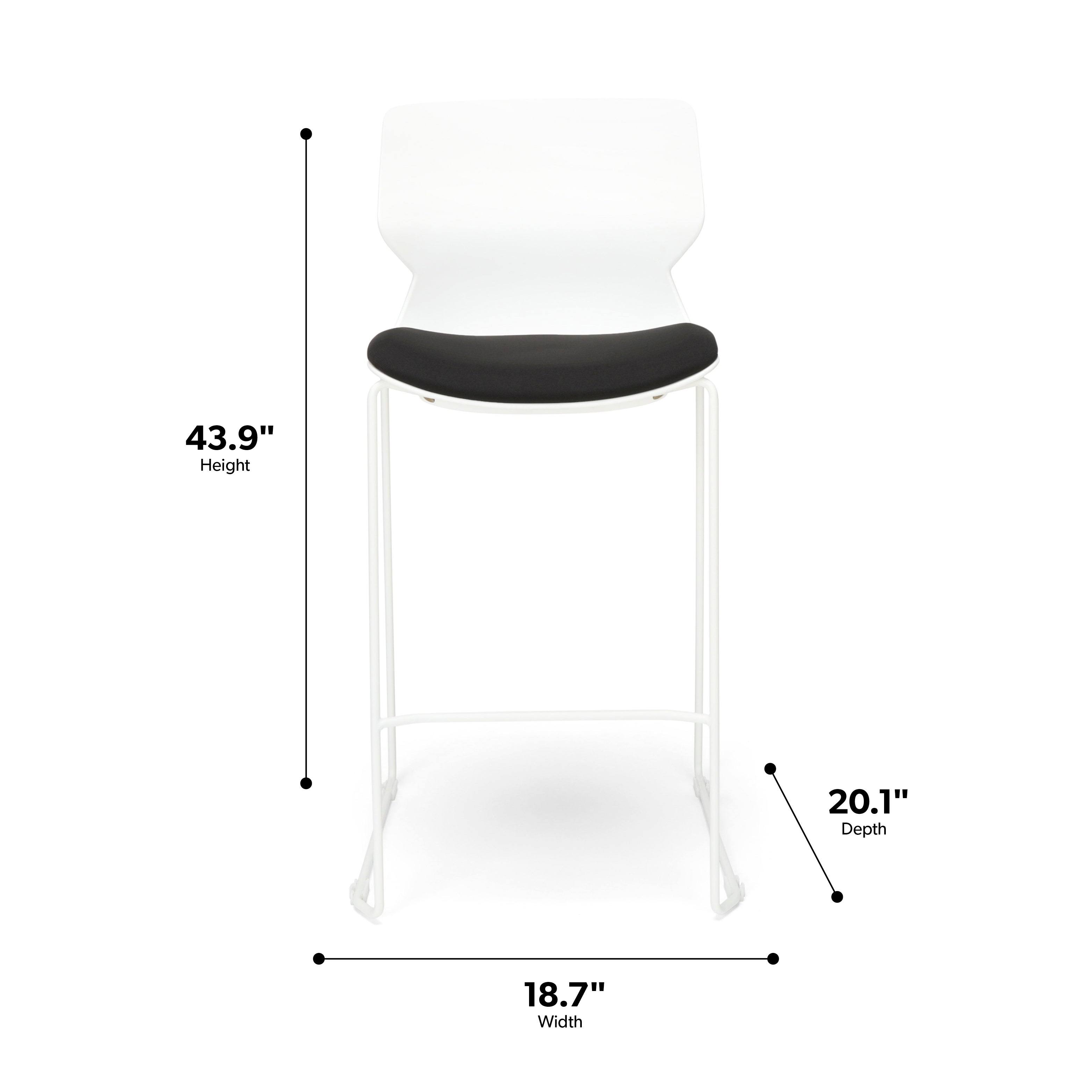 HON Basyx Contempo Guest Stool, 2 Pack, Black/Charcoal (BSX413VA19T)