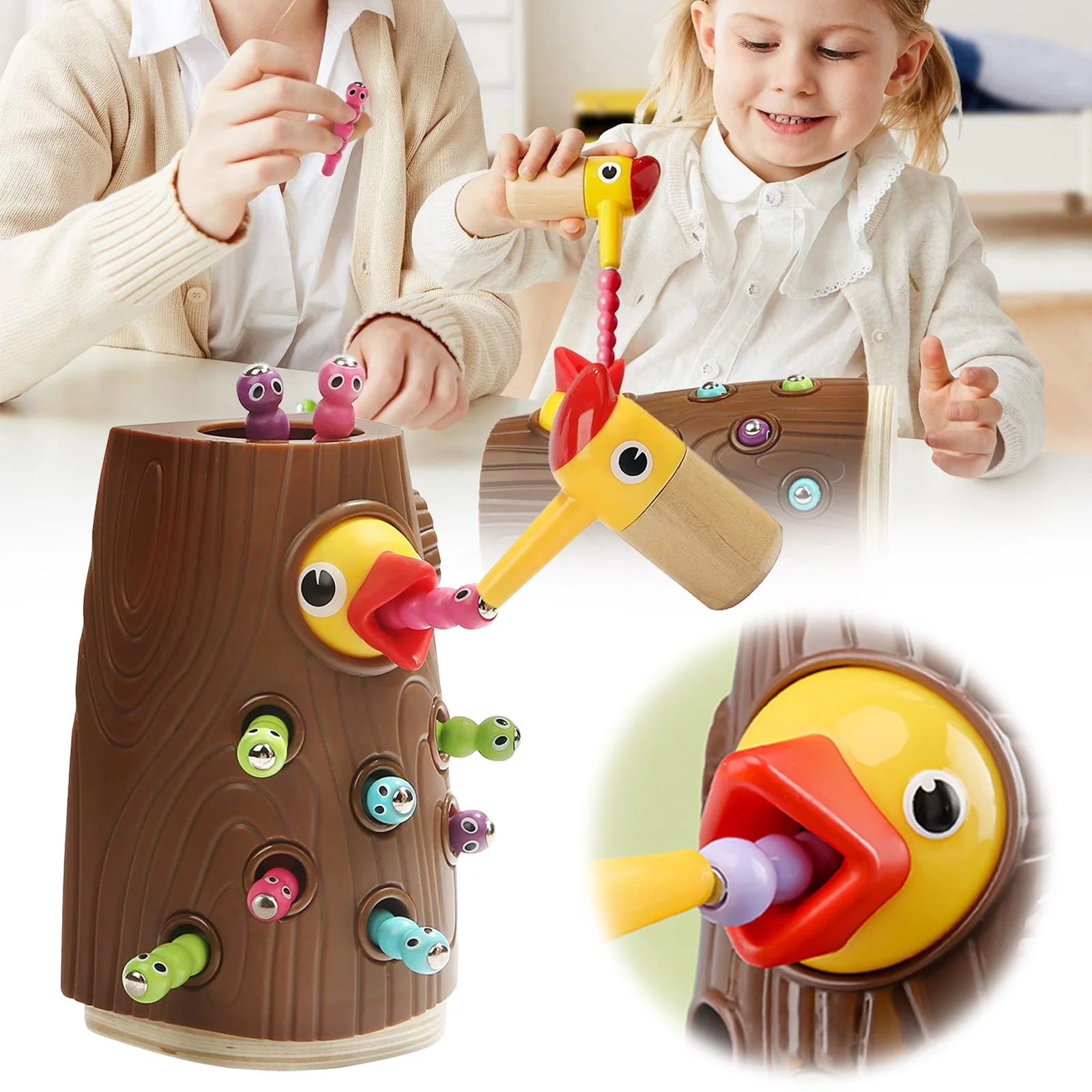 YBWZH Clearance Educational Toys Kid Toys Children'S Toy Puzzle Early Education Toy Cute And Creative Woodpeckers Eat Insects.