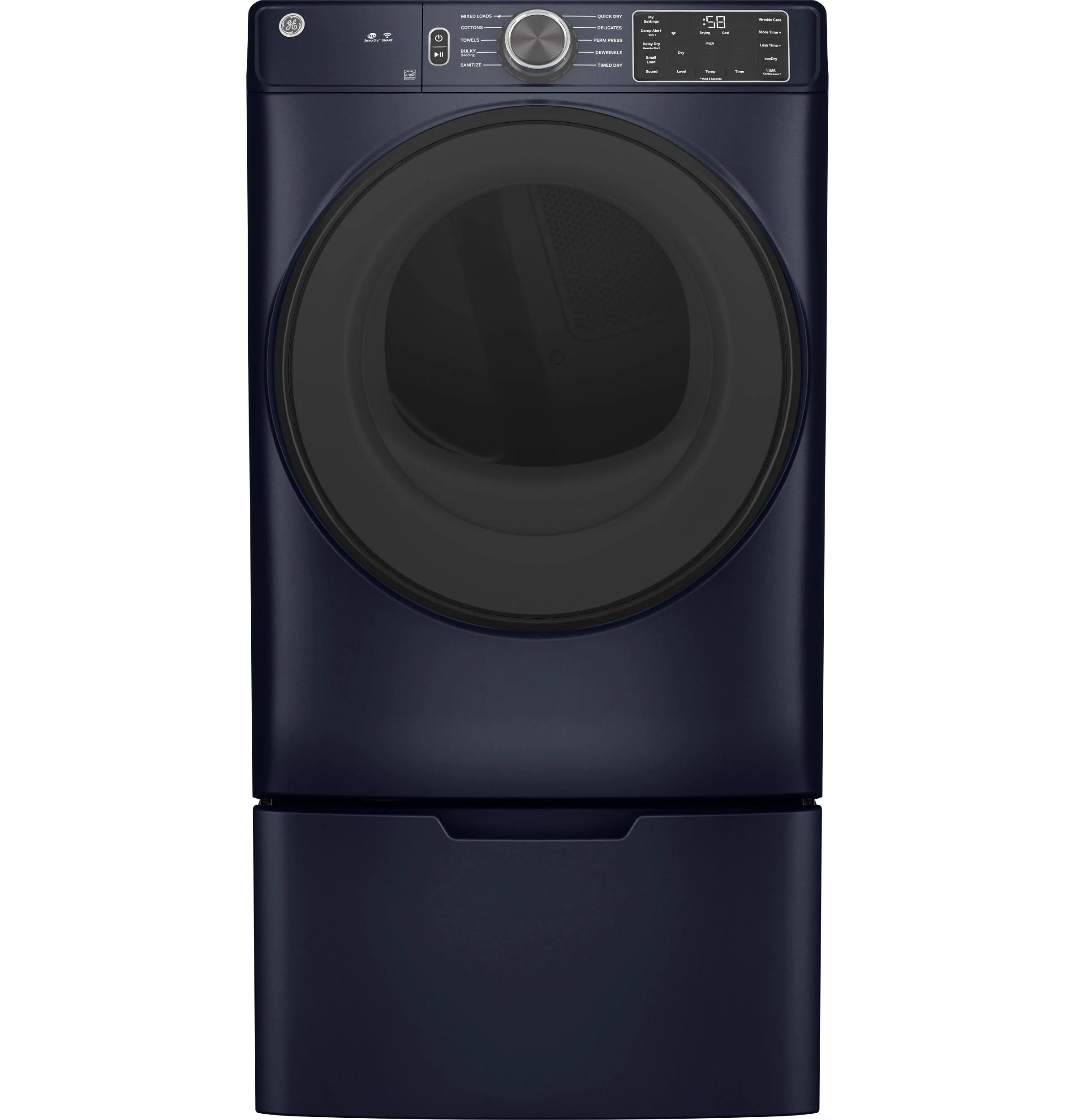 GE® 7.8 cu. ft. Capacity Smart Front Load Electric Dryer with Sanitize Cycle