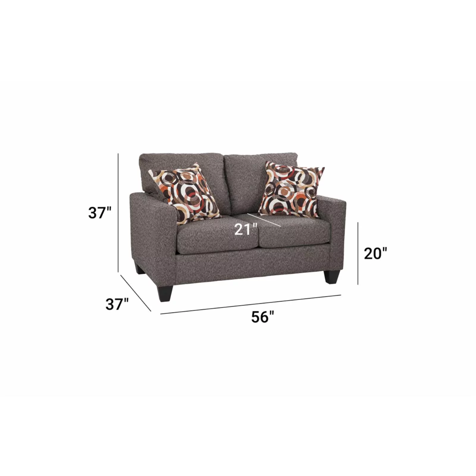 American Furniture Classics 8-020-A329B Urban Loft Charcoal Gray Loveseat