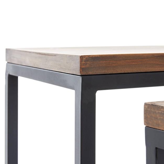 Parker Nesting Table Set Brown Clickdecor