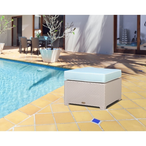 Magnolia Resin AllWeather Ottoman with Cushion
